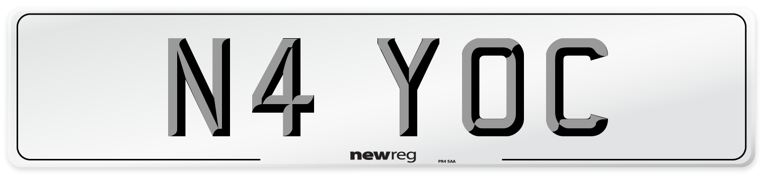 N4 YOC Number Plate from New Reg